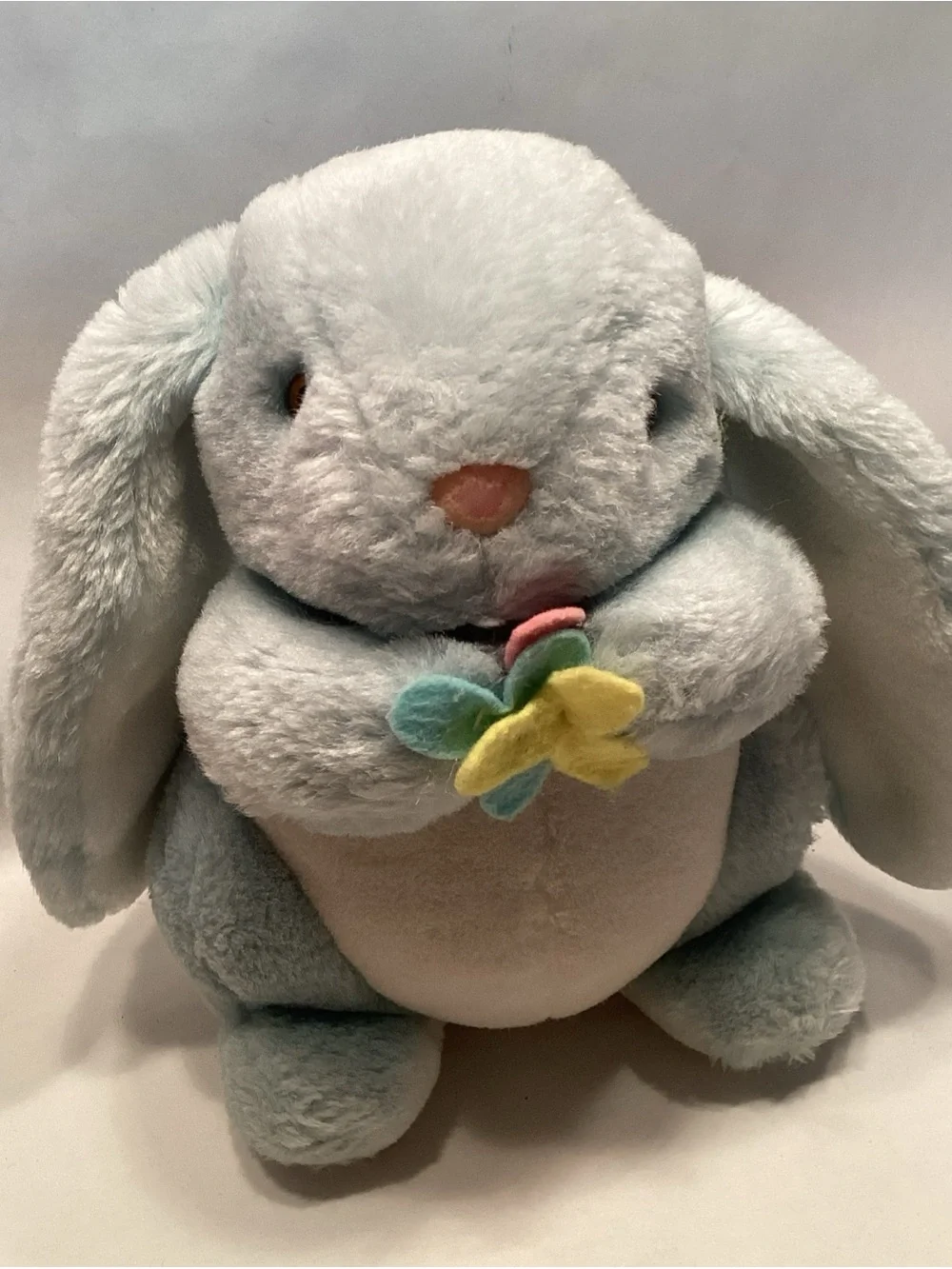 Westcliff Collection Blue White Bunny Rabbit Flowers Standing Plush 9